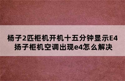 杨子2匹柜机开机十五分钟显示E4 扬子柜机空调出现e4怎么解决